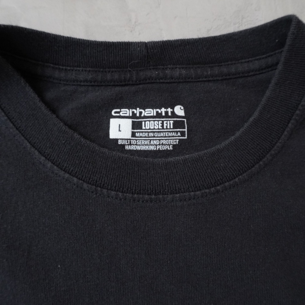 Carhartt Mens Loose Fit Long Sleeve Shamrock Graphic T-Shirt Black Green Large - Picture 5 of 8